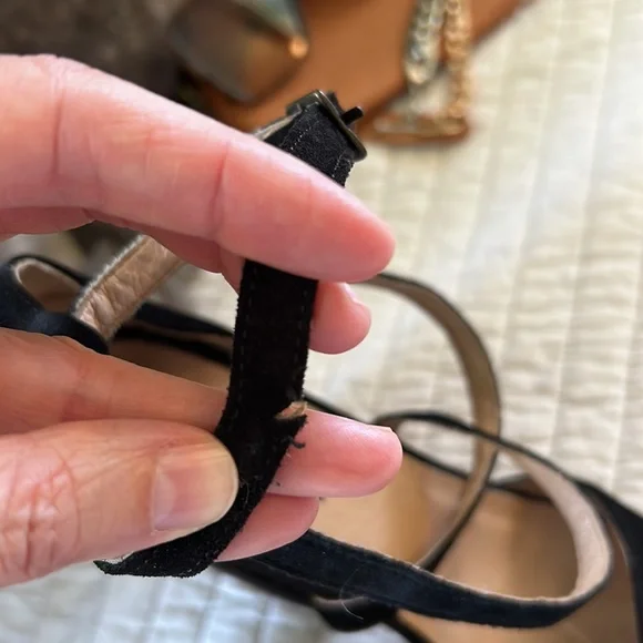 Free people Remi suede black leather platform Mary jane chunky block heels 40 - Picture 4 of 16